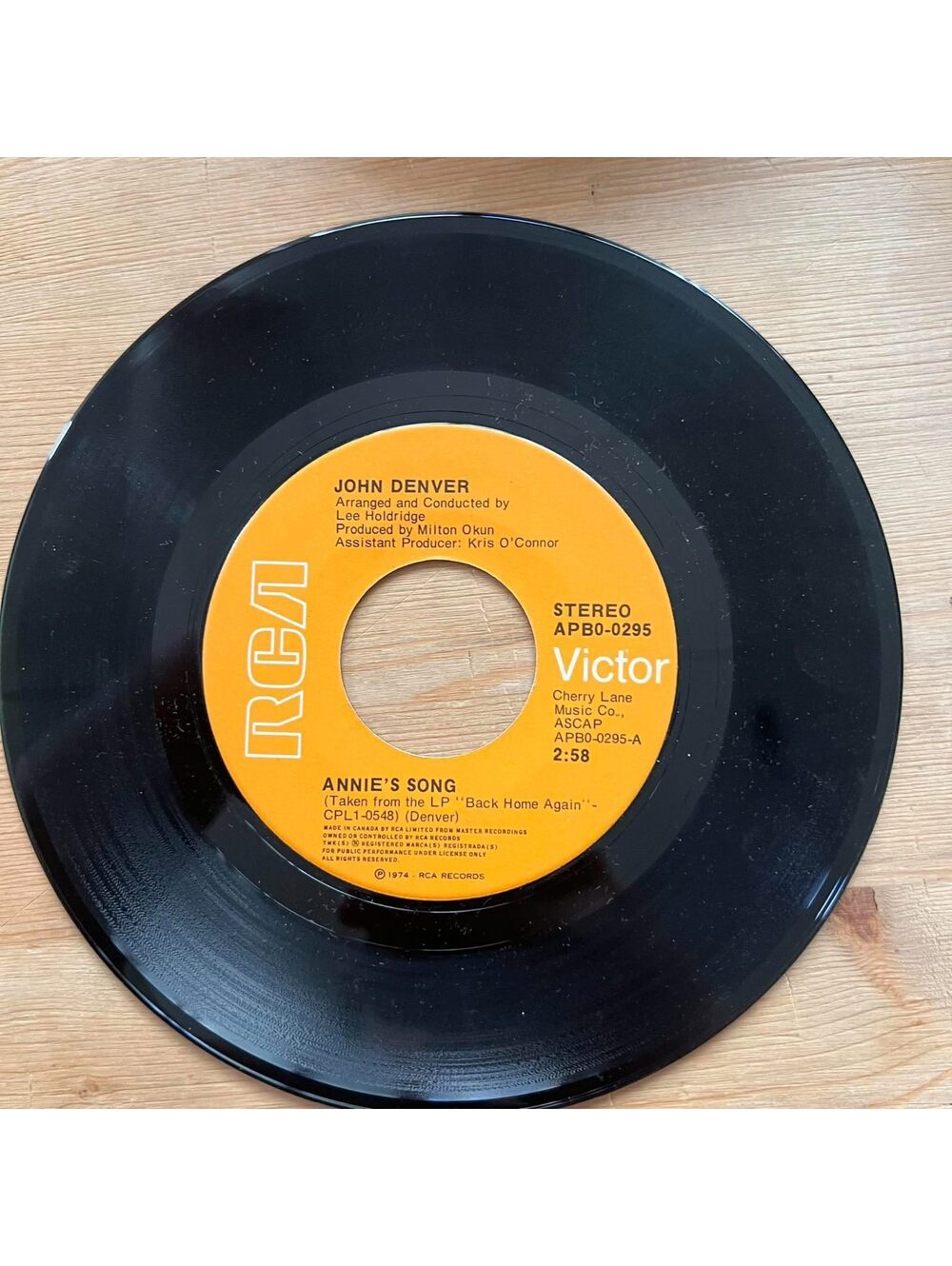 John Denver - Annie's Song/Cool an' Green an' Shady 45rpm VG+ R16